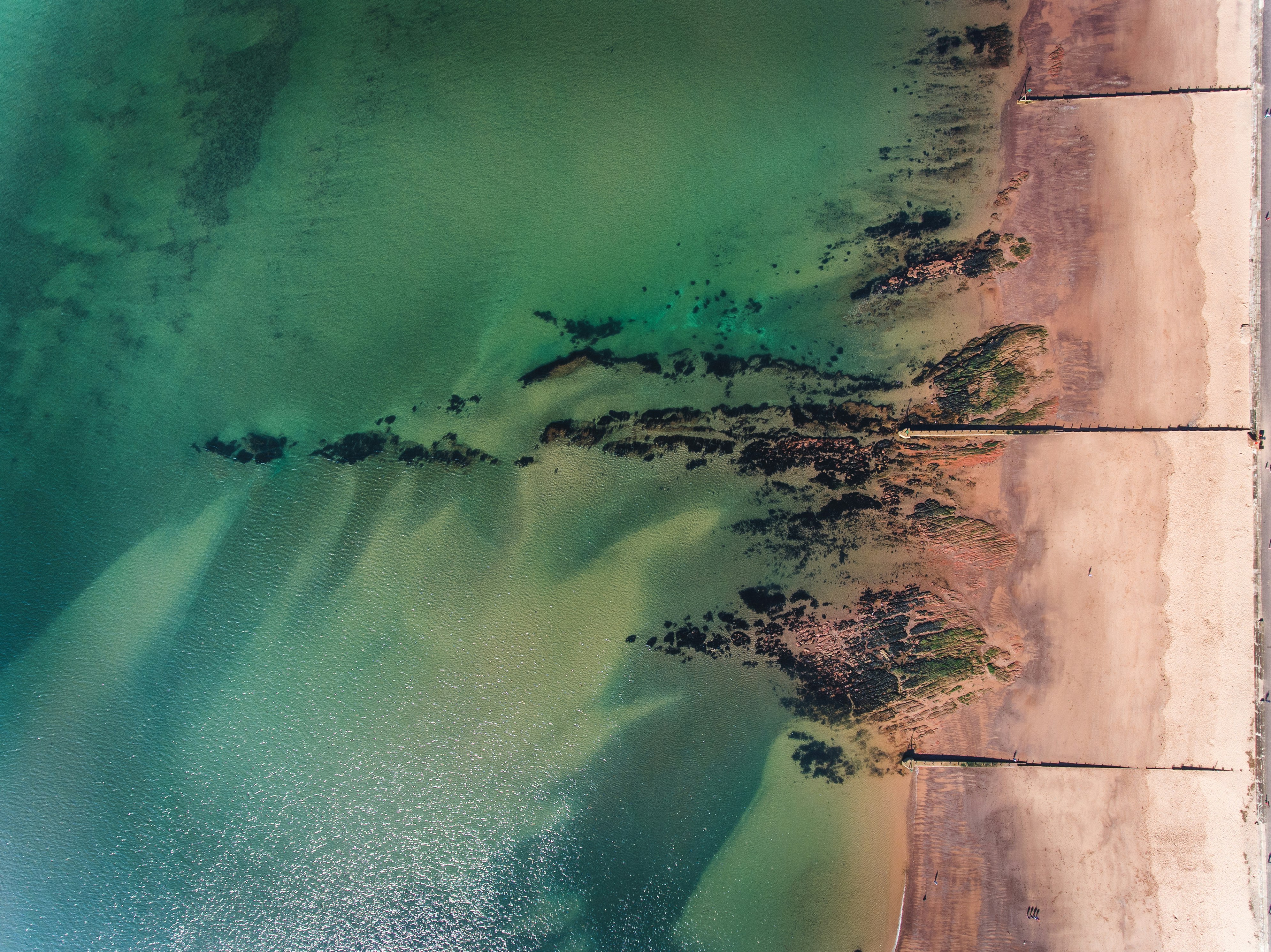aerial photography of green sea during daytime